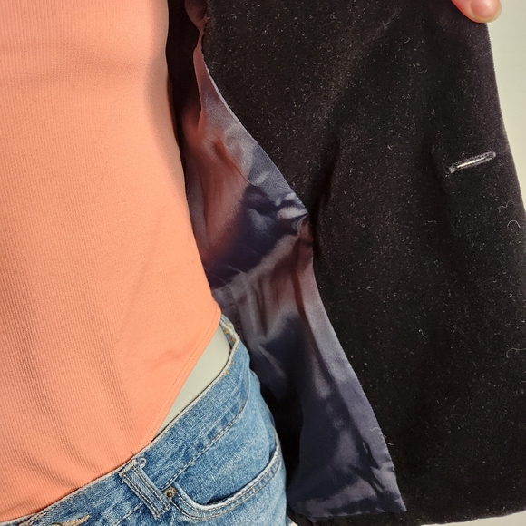 Vintage Yuki Black Velvet 2 Button Double Breast Blazer Size Vintage 12 - Picture 10 of 15